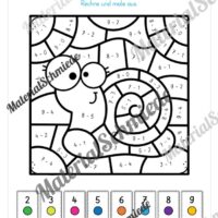 8 Rechenmalblätter Subtraktion im Zahlenraum bis 10 (Vorschau 02)