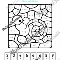 8 Rechenmalblätter Subtraktion im Zahlenraum bis 10 (Vorschau 10)