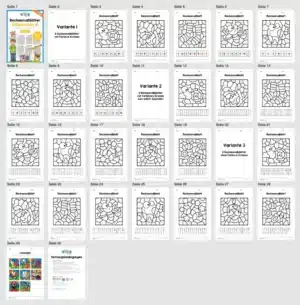 8 Rechenmalblätter im Zahlenraum 10 (Subtraktion) – Überblick
