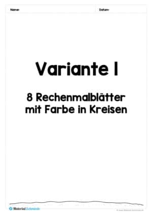 8 Rechenmalblätter Addition im Zahlenraum bis 10 (Vorschau 01)