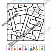 8 Rechenmalblätter Addition im Zahlenraum bis 10 (Vorschau 02)