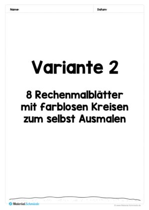 8 Rechenmalblätter Addition im Zahlenraum bis 10 (Vorschau 05)