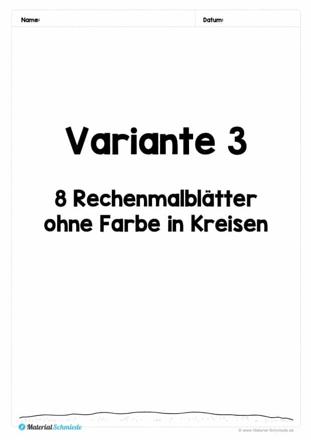 8 Rechenmalblätter Addition im Zahlenraum bis 10 (Vorschau 09)