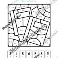 8 Rechenmalblätter Addition im Zahlenraum bis 10 (Vorschau 10)