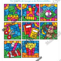 8 Rechenmalblätter im Zahlenraum bis 100 (Vorschau 09)