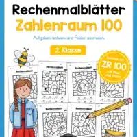 8 Rechenmalblätter: Zahlenraum 100