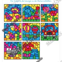 8 Rechenmalblätter im Zahlenraum bis 1.000 (Vorschau 09)