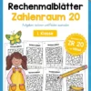 8 Rechenmalblätter im Zahlenraum 20 (Subtraktion) [Digital]