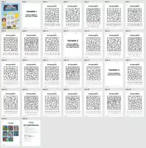 8 Rechenmalblätter im Zahlenraum 20 (Subtraktion) – Überblick