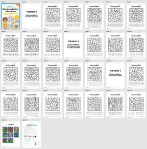 8 Rechenmalblätter Subtraktion im Zahlenraum bis 20 (Überblick)