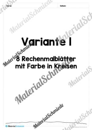 8 Rechenmalblätter Addition im Zahlenraum bis 20 (Vorschau 01)