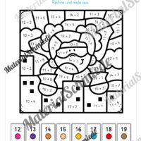 8 Rechenmalblätter Addition im Zahlenraum bis 20 (Vorschau 02)