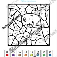 8 Rechenmalblätter Addition im Zahlenraum bis 20 (Vorschau 03)