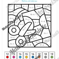 8 Rechenmalblätter Addition im Zahlenraum bis 20 (Vorschau 04)