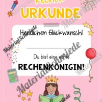 Rechenpass & Rechenurkunde (Arbeitsblatt 09)