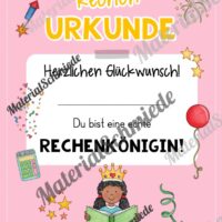 Rechenpass & Rechenurkunde (Arbeitsblatt 10)