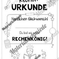 Rechenpass & Rechenurkunde (Arbeitsblatt 15)