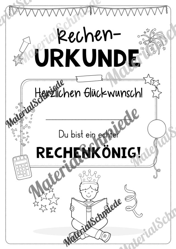 Rechenpass & Rechenurkunde (Arbeitsblatt 15)