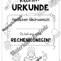 Rechenpass & Rechenurkunde (Arbeitsblatt 16)