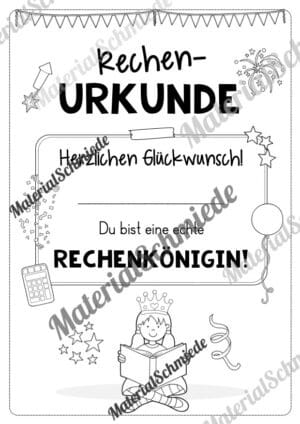 Rechenpass & Rechenurkunde (Arbeitsblatt 16)