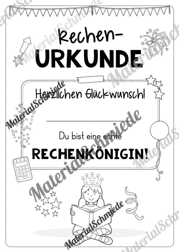 Rechenpass & Rechenurkunde (Arbeitsblatt 16)