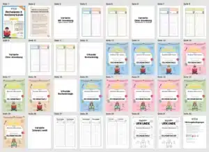 Vorlagen: Rechenpass & Rechenurkunde in Farbe und schwarz-weiß (1. – 4. Klasse) – Überblick