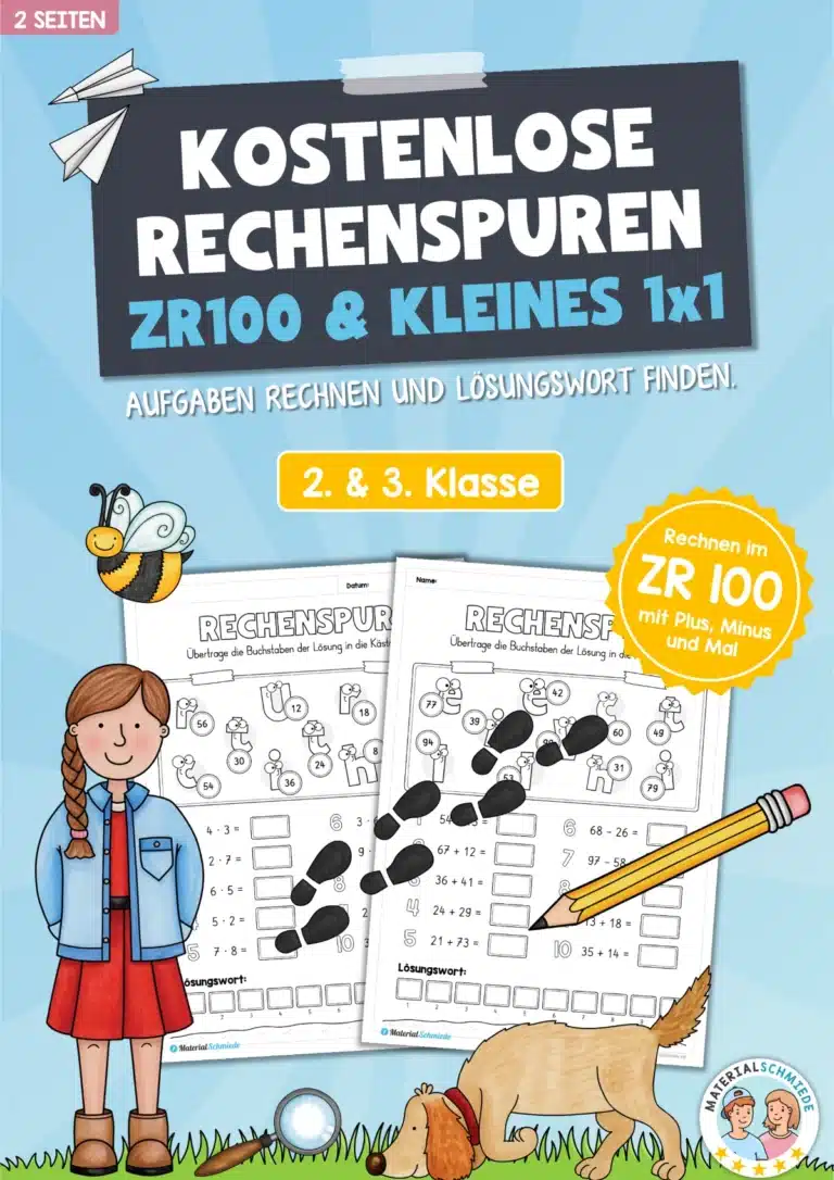 Kostenlose Rechenspuren (2 Arbeitsblätter)