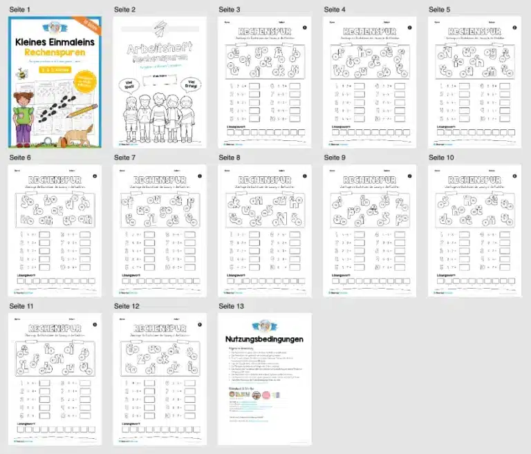 Rechenspuren zum kleinen Einmaleins (Überblick)