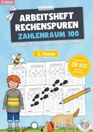 Arbeitsheft Rechenspuren im Zahlenraum 100 (10 Arbeitsblätter)