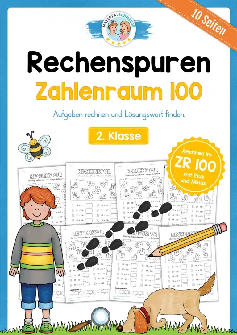 Rechenspuren im Zahlenraum 100 (2. Klasse)