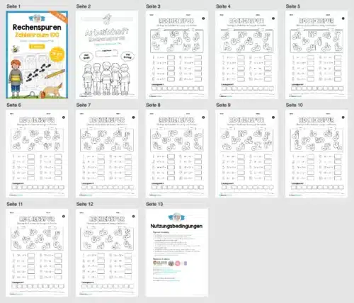 Rechenspuren im Zahlenraum 100 (2. Klasse) - Überblick