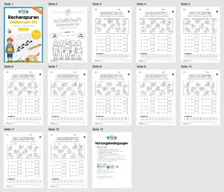 Rechenspuren im Zahlenraum 100 (2. Klasse) – Überblick