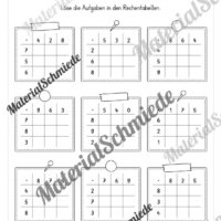 Rechentabellen: Kleines 1x1 (12 Arbeitsblätter) - Arbeitsblatt 09