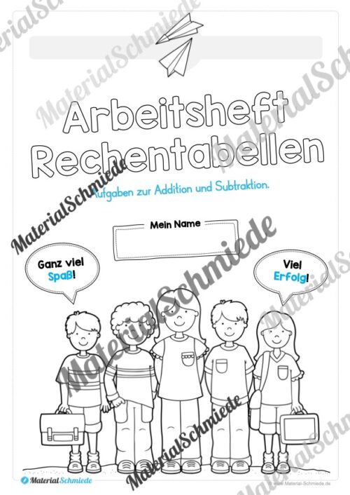 Rechentabellen im Zahlenraum 10 (12 Arbeitsblätter) - Arbeitsblatt 01