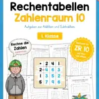 Rechentabellen im Zahlenraum 10 (12 Arbeitsblätter)