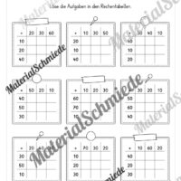 Rechentabellen im Zahlenraum 100 (12 Arbeitsblätter) - Arbeitsblatt 03