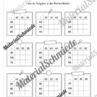 Rechentabellen im Zahlenraum 100 (12 Arbeitsblätter) - Arbeitsblatt 07