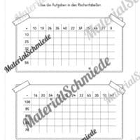 Rechentabellen im Zahlenraum 100 (12 Arbeitsblätter) - Arbeitsblatt 11