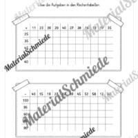 Rechentabellen im Zahlenraum 100 (12 Arbeitsblätter) - Arbeitsblatt 12