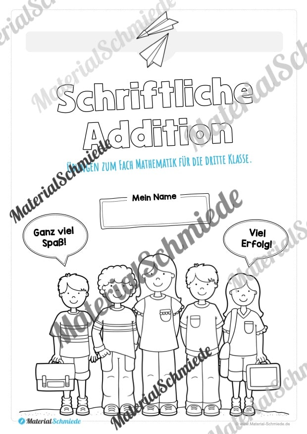 Schriftliche Addition – ZR 1.000 (ohne Übertrag) – Vorschau 01