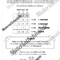 Schriftliche Addition - ZR 1.000 (mit Übertrag) - Vorschau 01