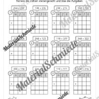 Schriftliche Addition - ZR 1.000 (mit Übertrag) - Vorschau 02