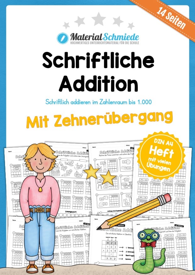 Schriftliche Addition - ZR 1.000 (mit Übertrag)