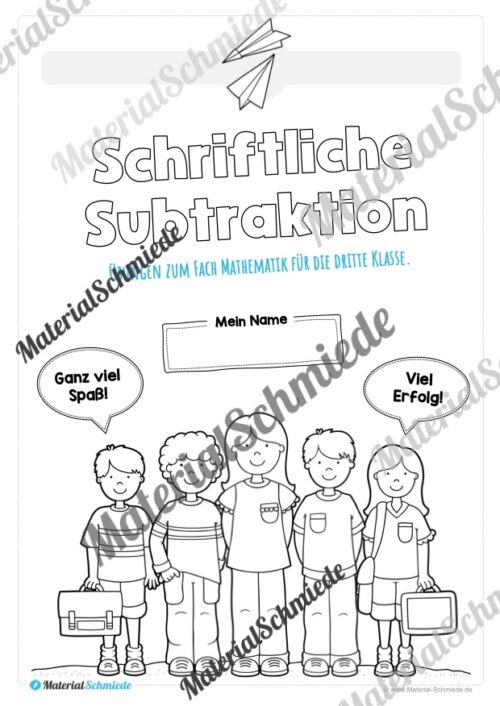 Schriftliche Subtraktion - ZR 1.000 (ohne Übertrag) - Vorschau 01