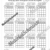 Schriftliche Subtraktion - ZR 1.000 (mit Übertrag) - Vorschau 04