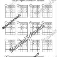 Schriftliche Subtraktion - ZR 1.000 (mit Übertrag) - Vorschau 06