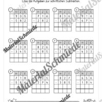 Schriftliche Subtraktion - ZR 1.000 (mit Übertrag) - Vorschau 08