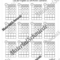 Schriftliche Subtraktion - ZR 1.000 (mit Übertrag) - Vorschau 11