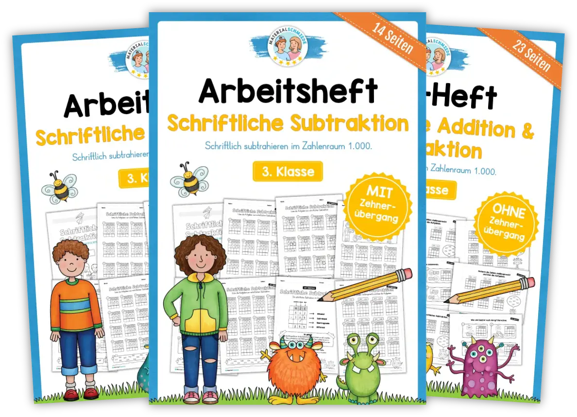 Unterrichtsmaterial zur schriftlichen Subtraktion (3. Klasse)