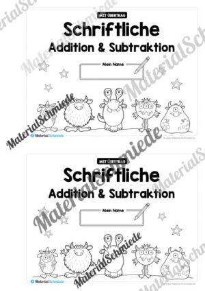 Mini-Heft: Schriftliche Addition & Subtraktion – ZR 1.000 (mit Übertrag) – Vorschau 01